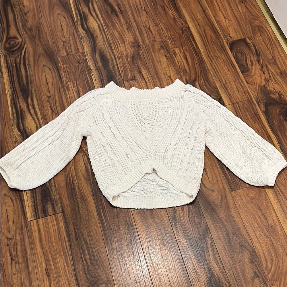 Cozy Cream Crop Knit Sweater